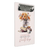 Lass's Get Lost - Bücher, Kaffee & Rain Rustikal Mini Klemmbrett (Schrägansicht)