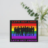 Lass's Get Loud, Lass's Get Proud LGBTQ Pride Karte (Stehend Vorderseite)