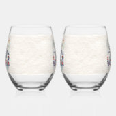 Lass's Get Nauti Nautical Beach Coastal Boat Theme Weinglas Ohne Stiel (Links)