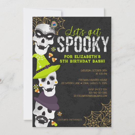 Lass's Get Spooky Halloween Einladung (Vorderseite)