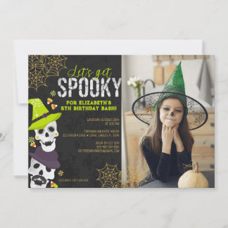 Lass's Get Spooky Halloween Foto Einladung Geburts