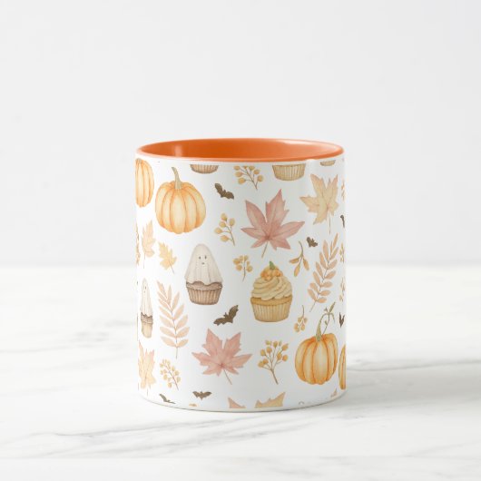 Lass's Get Spooky mit Pumpkins, Blätter & Cupcake Tasse (Zentrum)