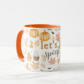 Lass's Get Spooky mit Pumpkins, Blätter & Cupcake Tasse (Vorderseite Links)