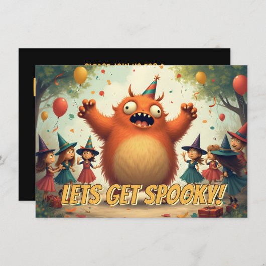 Lass's Get Spooky - Niedlich Monster Party Spaß (Vorne/Hinten)