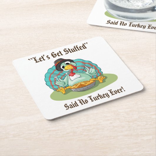 Lass's Get Stuffed Erntedank Holiday Türkei Rechteckiger Pappuntersetzer (angewinkelt)