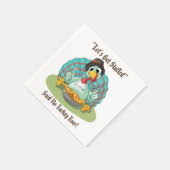 Lass's Get Stuffed Erntedank Holiday Türkei Serviette (Ecke)