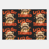 Lass's Get Trashed Weihnachts Raccoon Feral Xmas Geschenkpapier Set (Vorderseite)