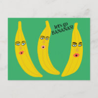 LASS'S GO BANANAS Funny Niedlich Whimsical Party C