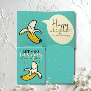 Lass's Go Bananas - Happy Birthday Karte