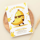 Lass's Go Bananas Spaß Geburtstag Einladung