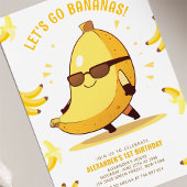Lass's Go Bananas Spaß Geburtstag Einladung