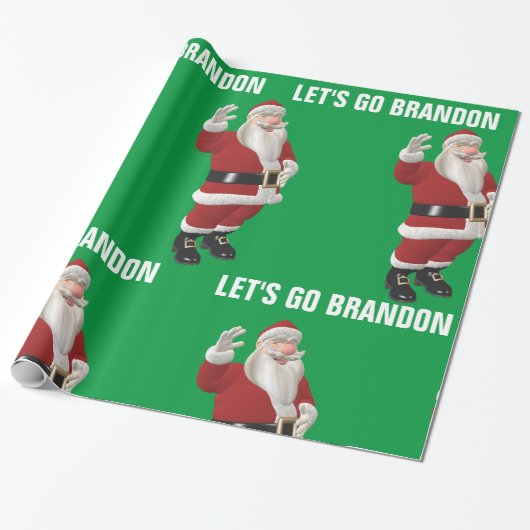LASS'S GO BRANDON CHRISTMAS SANTA Wrapping Paper Geschenkpapier (Ungerollt)