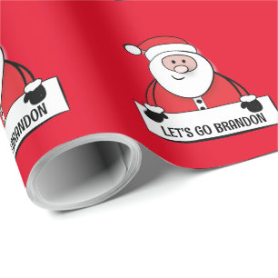 LASS'S GO BRANDON CHRISTMAS SANTA WRAPPING PAPER GESCHENKPAPIER