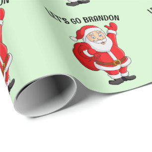 LASS'S GO BRANDON SANTA CHRISTMAS WRAPPING PAPIER GESCHENKPAPIER