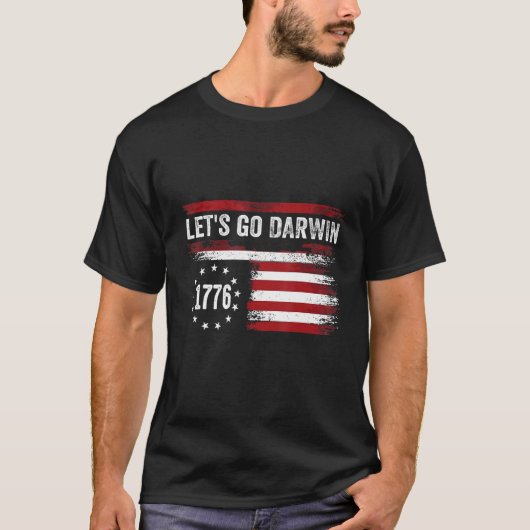 Lass's Go Darwin Funny US Flag Politische für Frau T-Shirt (Vorderseite)