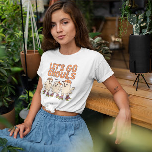 Lass's Go Ghouls Roller Retro Ghosts T-Shirt