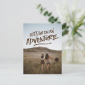 Lass's Go On a Adventure Typografy Foto Template Postkarte (Stehend Vorderseite)