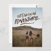 Lass's Go On a Adventure Typografy Foto Template Postkarte (Vorne/Hinten)
