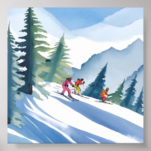 Lass's Go Ski | Winterfarbe Poster (Vorne)