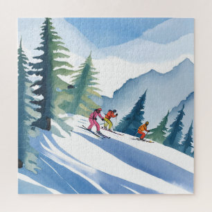 Lass's Go Ski   Winterfarbe Puzzle