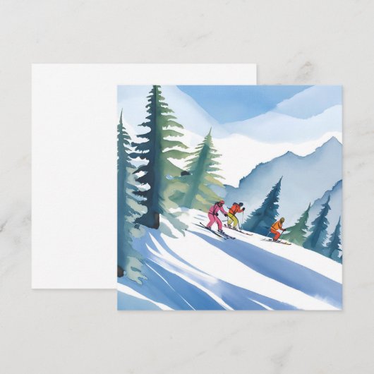 Lass's Go Ski | Winterfarbkarte (Vorne/Hinten)