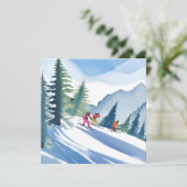 Lass's Go Ski | Winterfarbkarte (Stehend Vorderseite)