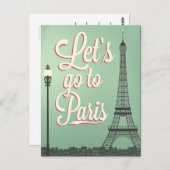 Lass's go to Paris Vintag Postkarte (Vorne/Hinten)
