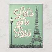 Lass's go to Paris Vintag Postkarte (Vorderseite)