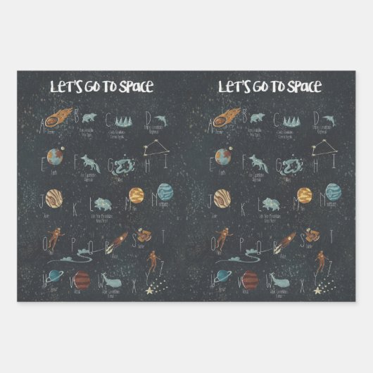 Lass's Go To Space Geschenkpapier Set (Vorderseite 3)