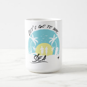 Lass's Go to the Sea - Retro Tropical Beach Runnin Kaffeetasse