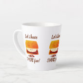 Lass's Have's more Fun Pun Lächeln Cartoon Milchtasse (Linke Ecke)