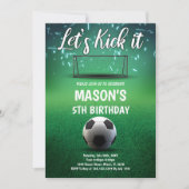 Lass's Kick It Soccer Einladung Geburtstag (Vorderseite)