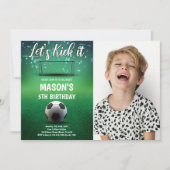 Lass's Kick It Soccer Geburtstagseinladungen Einladung (Vorderseite)