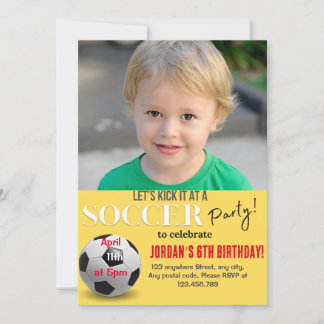 Lass's kick it Soccer Party Einladung