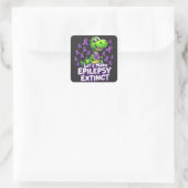 Lass's Make Epilepsy Extinct Awareness Dinosaurier Quadratischer Aufkleber (Tasche)