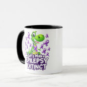Lass's Make Epilepsy Extinct Awareness Dinosaurier Tasse (Vorderseite Links)