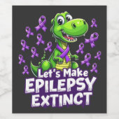 Lass's Make Epilepsy Extinct Awareness Dinosaurier Weinetikett (Einzelnes Label)
