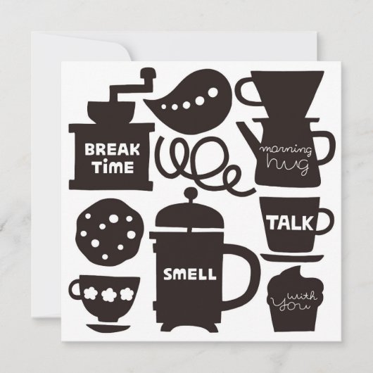 LASS'S MEET FOR COFFEE Flatnote Card Dankeskarte (Vorderseite)