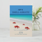 Lass's Muschel-Abrate! - Einladung von Mädchen zum (Stehend Vorderseite)