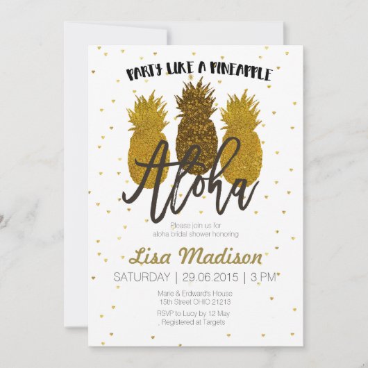 Lass's Party wie eine Ananas Baby Shower Card Einladung (Vorderseite)