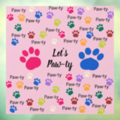Lass's Paw-ty! Hund Fensteraufkleber (Blatt 3)