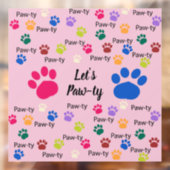 Lass's Paw-ty! Hund Fensteraufkleber (Blatt 2)