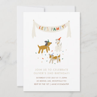 Lass's Pawty Dog zum Geburtstag Einladung