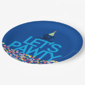 "Lass's PAWTY" Labrador Party Blue Paper Teller (Schrägansicht)