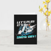 Lass's Play its Snow Day Funny Snowboard Karte (Gelbe Blume)