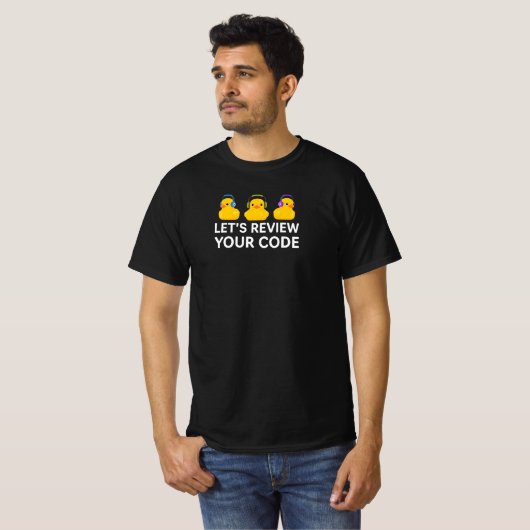 Lass's Review Your Code Funny Rubber Duck Debuggin T-Shirt (Vorne ganz)