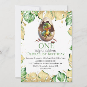 Lass's Roar in ein Dino T Rex Party Einladung