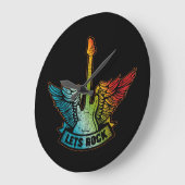 Lass's Rock Legend Rock and Roll Music Gitarre Große Wanduhr (Winkel)