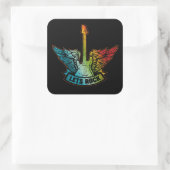 Lass's Rock Legend Rock and Roll Music Gitarre Quadratischer Aufkleber (Tasche)