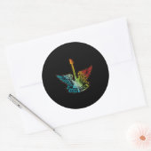 Lass's Rock Legend Rock and Roll Music Gitarre Runder Aufkleber (Umschlag)